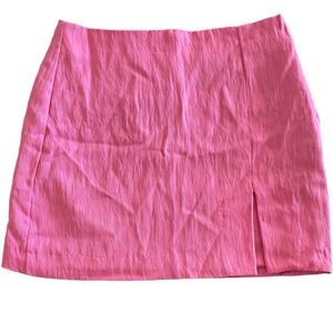 NWT H&M Pink Mini Skirt With Slit Size 2 New Tencel Lyocell Blend